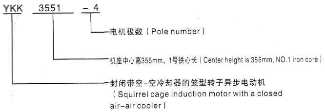 YKK系列(H355-1000)高压YKS4504-2/1000KW三相异步电机西安泰富西玛电机型号说明